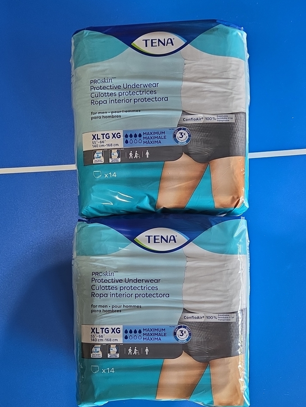 28 ProSkin Protective Underwear for Men - XL, Teal/White